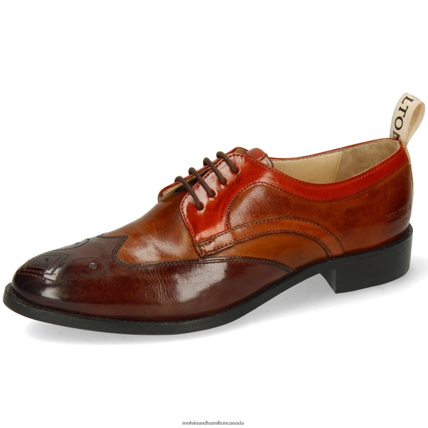 Women Melvin & Hamilton Brown Betty 16 Derby Shoes P4V68P1517