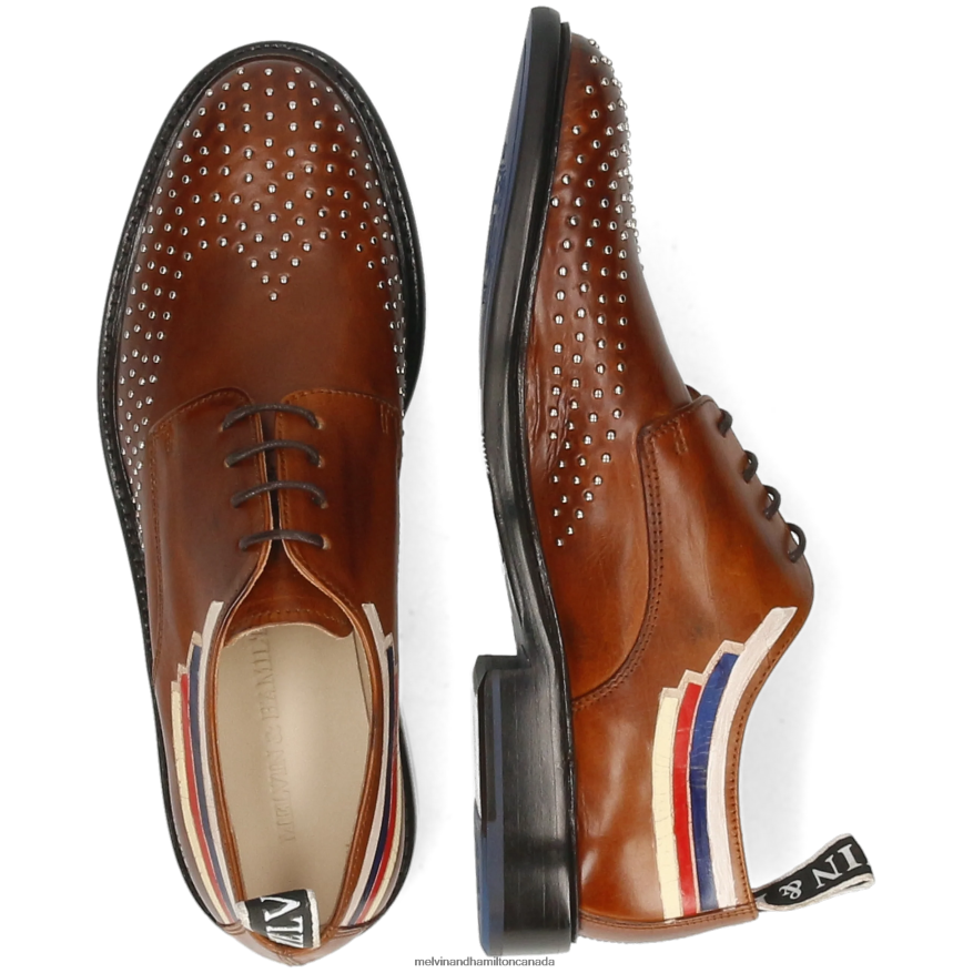 Women Melvin & Hamilton Brown Sally 151 Derby Shoes P4V68P1526