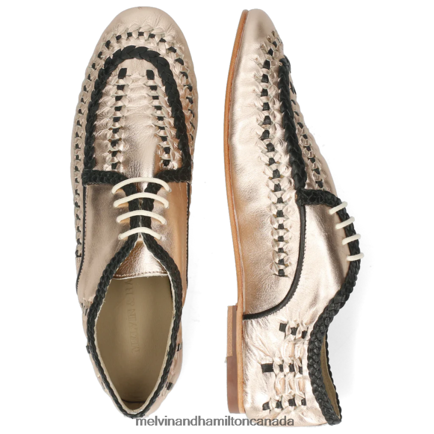 Women Melvin & Hamilton Gold Aviana 2 Derby Shoes P4V68P1531