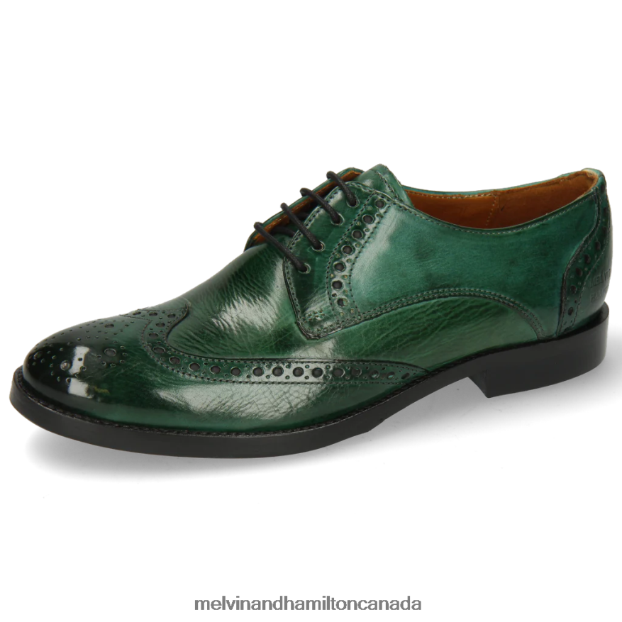 Women Melvin & Hamilton Green Amelie 3 Derby Shoes P4V68P1518
