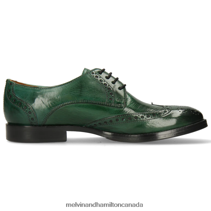 Women Melvin & Hamilton Green Amelie 3 Derby Shoes P4V68P1518