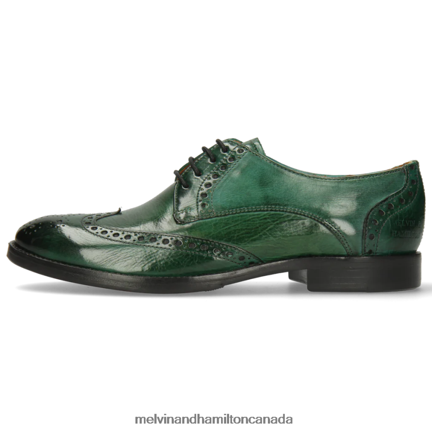 Women Melvin & Hamilton Green Amelie 3 Derby Shoes P4V68P1518