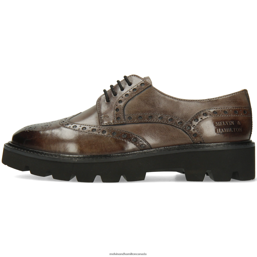 Women Melvin & Hamilton Grey Jenny 6 Derby Shoes P4V68P1503