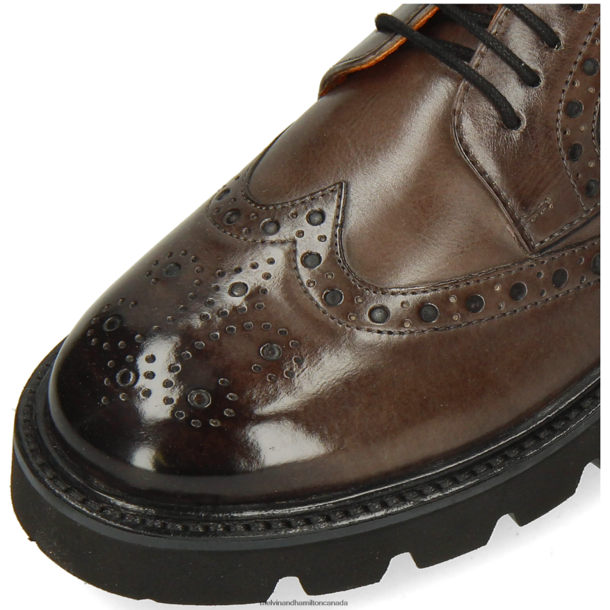 Women Melvin & Hamilton Grey Jenny 6 Derby Shoes P4V68P1503