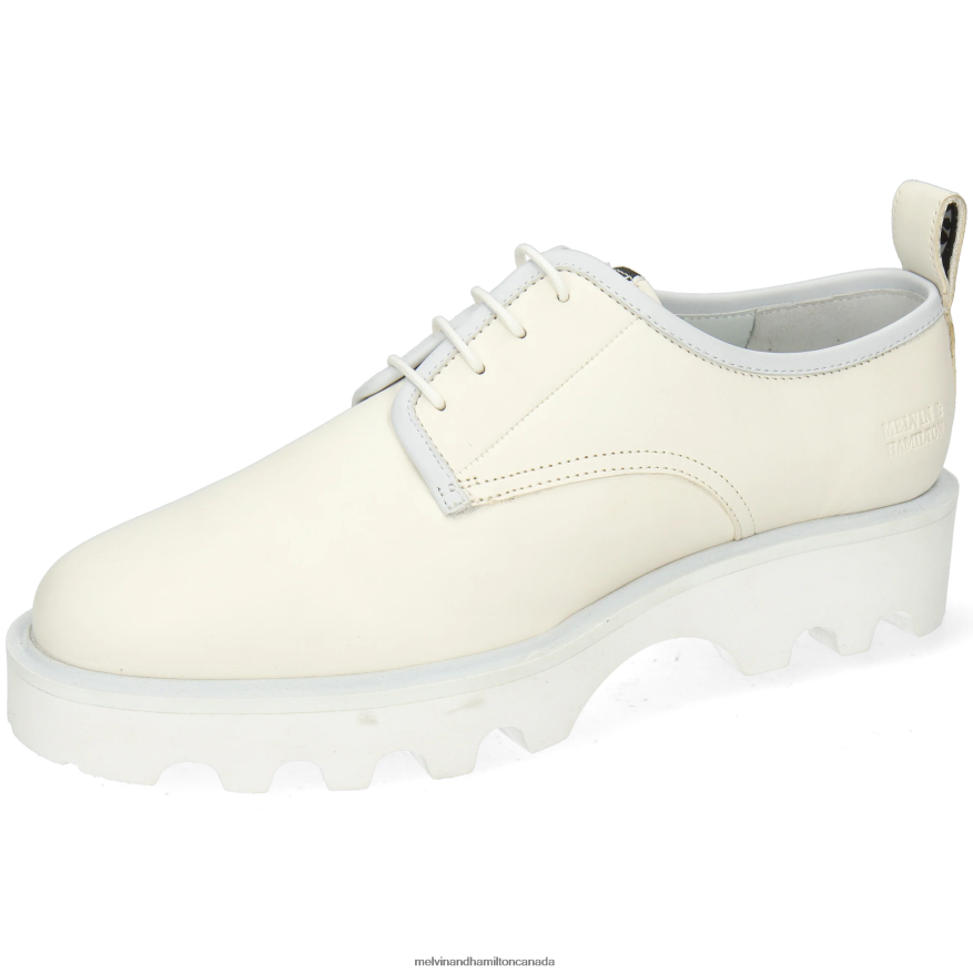 Women Melvin & Hamilton White Megan 21 Derby Shoes P4V68P1514