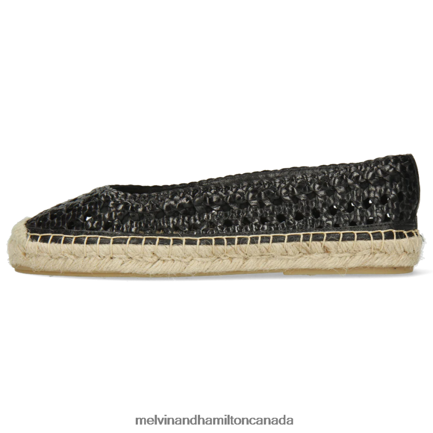 Women Melvin & Hamilton Black Bree 1 Espadrilles P4V68P1888