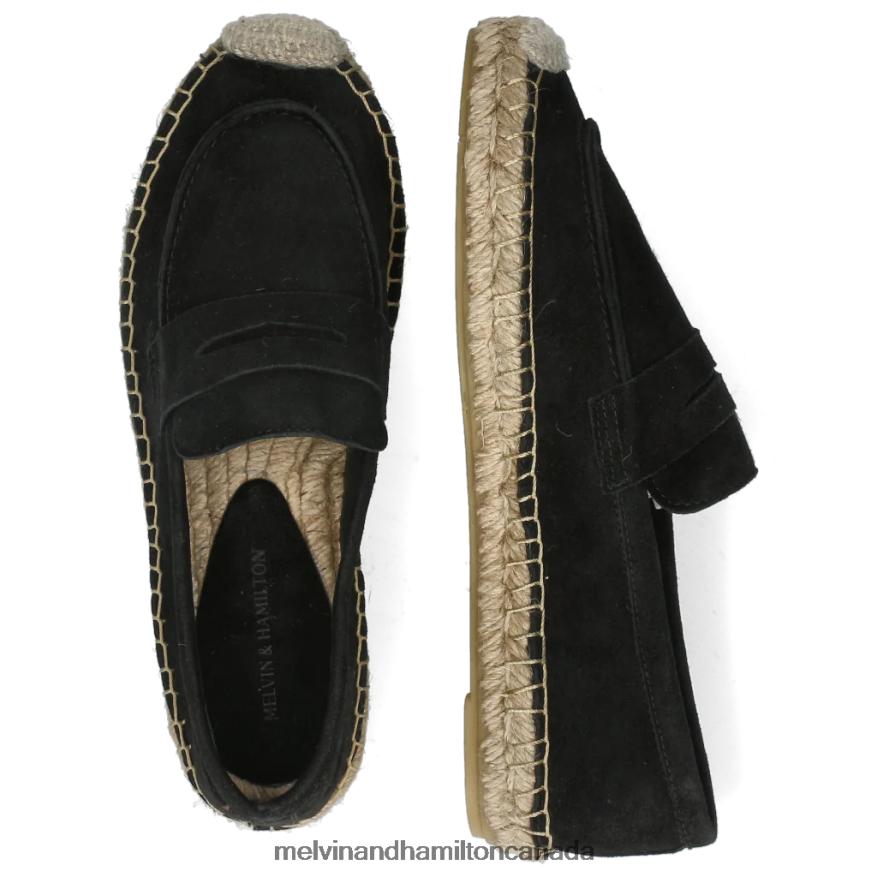 Women Melvin & Hamilton Black Bree 2 Espadrilles P4V68P1880