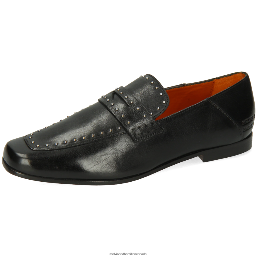 Women Melvin & Hamilton Black Bridgette 1 Loafers P4V68P1365