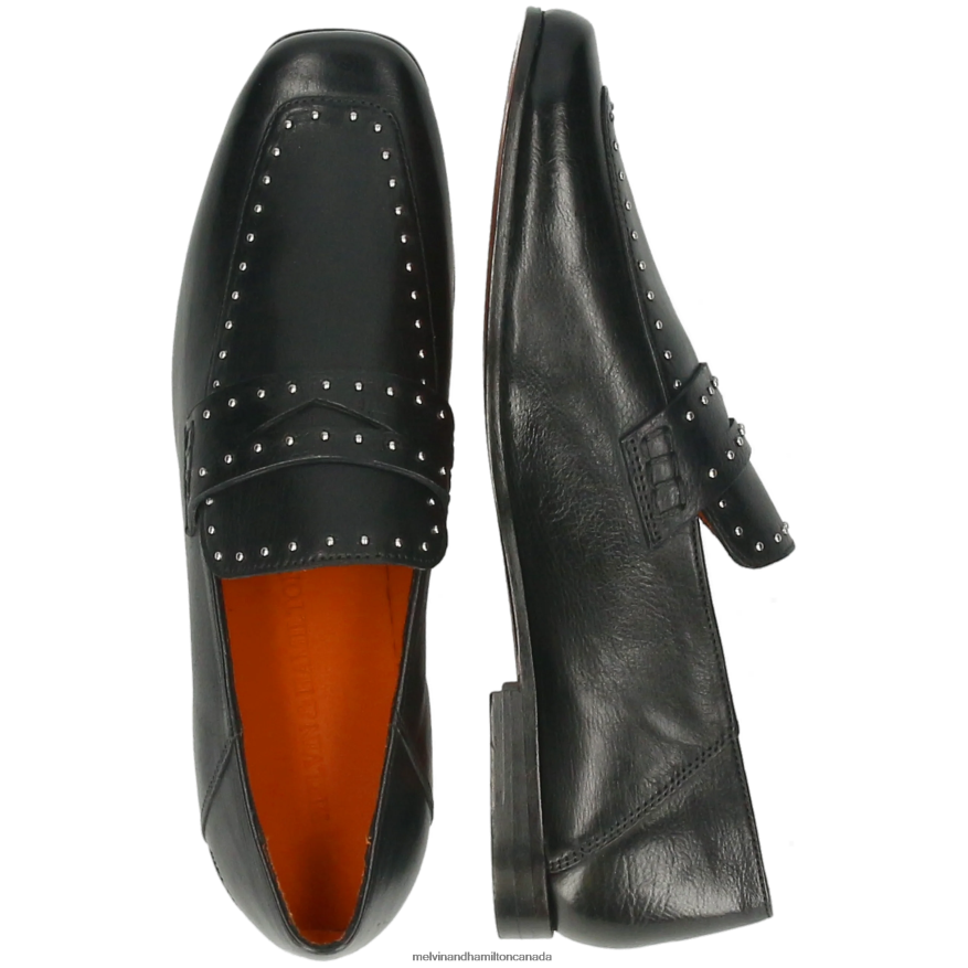 Women Melvin & Hamilton Black Bridgette 1 Loafers P4V68P1365
