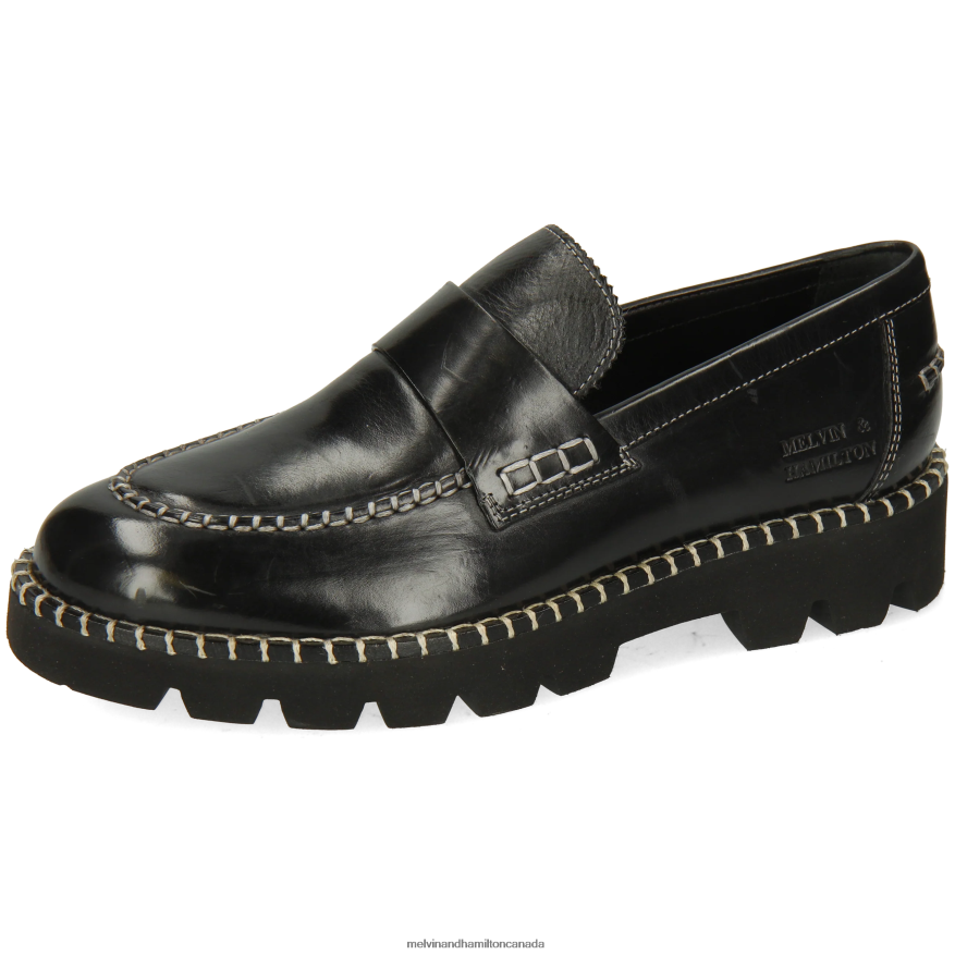 Women Melvin & Hamilton Black Jade 55 Loafers P4V68P1386