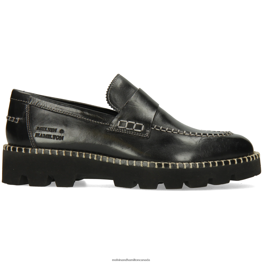 Women Melvin & Hamilton Black Jade 55 Loafers P4V68P1386
