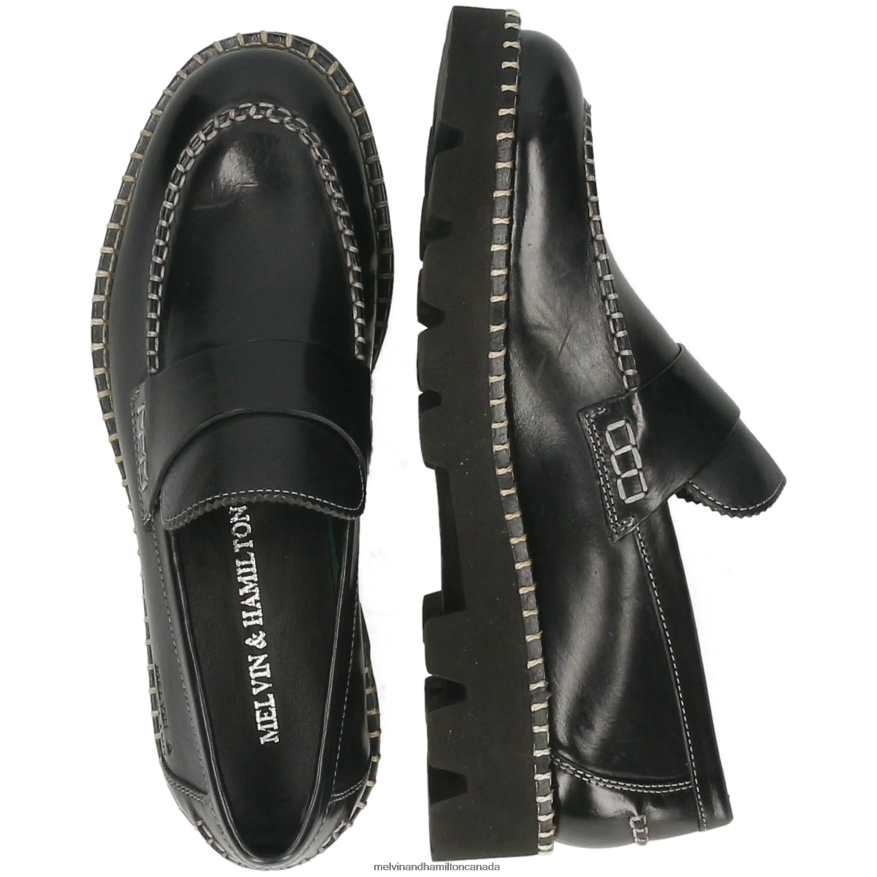 Women Melvin & Hamilton Black Jade 55 Loafers P4V68P1386