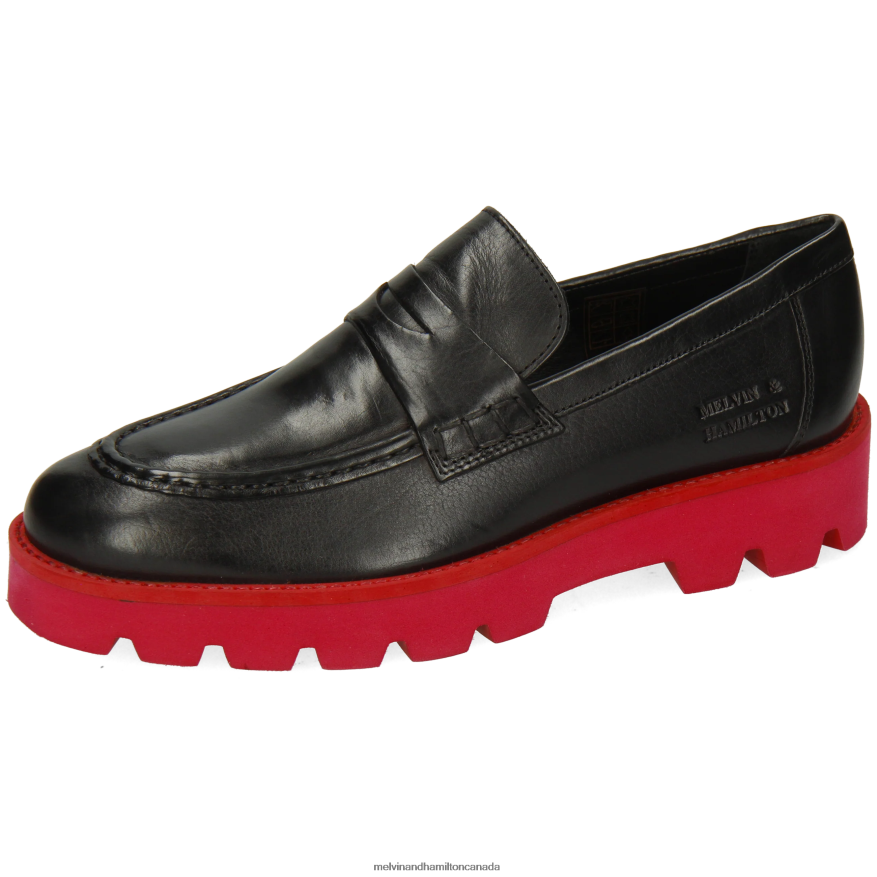 Women Melvin & Hamilton Black Jade 6 Loafers P4V68P1383