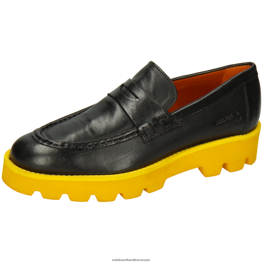 Women Melvin & Hamilton Black Jade 6 Loafers P4V68P1393