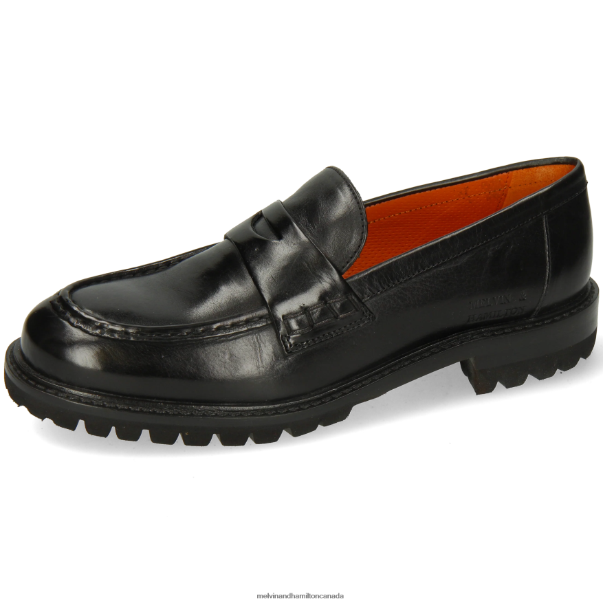 Women Melvin & Hamilton Black Regine 6 Loafers P4V68P1309