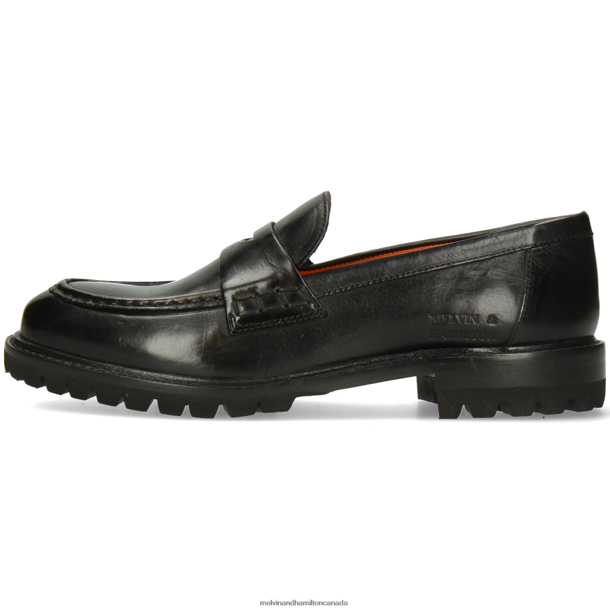 Women Melvin & Hamilton Black Regine 6 Loafers P4V68P1309