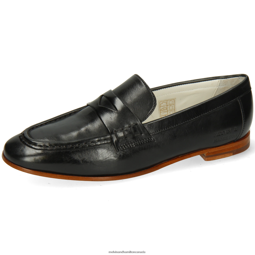 Women Melvin & Hamilton Black Scarlett 70 Loafers P4V68P1330
