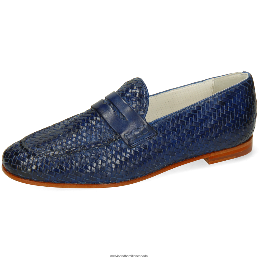 Women Melvin & Hamilton Blue Scarlett 52 Loafers P4V68P1402