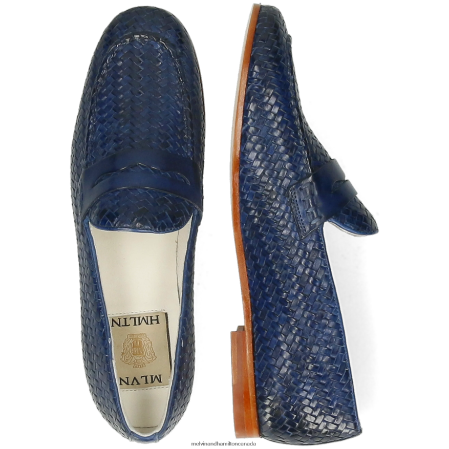 Women Melvin & Hamilton Blue Scarlett 52 Loafers P4V68P1402