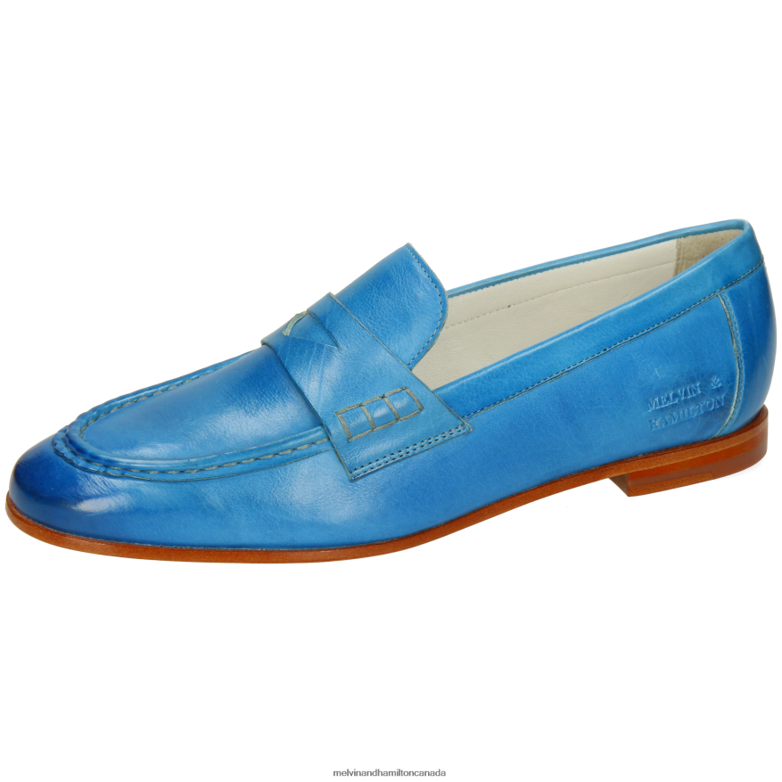 Women Melvin & Hamilton Blue Scarlett 70 Loafers P4V68P1363