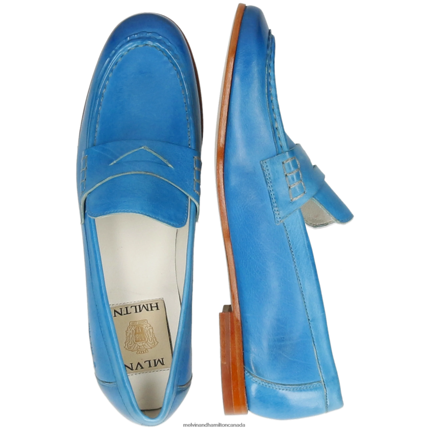 Women Melvin & Hamilton Blue Scarlett 70 Loafers P4V68P1363