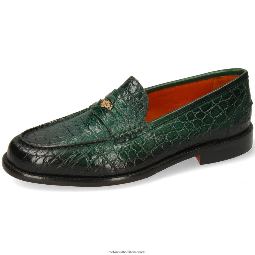 Women Melvin & Hamilton Green Gianna 3 Loafers P4V68P1320