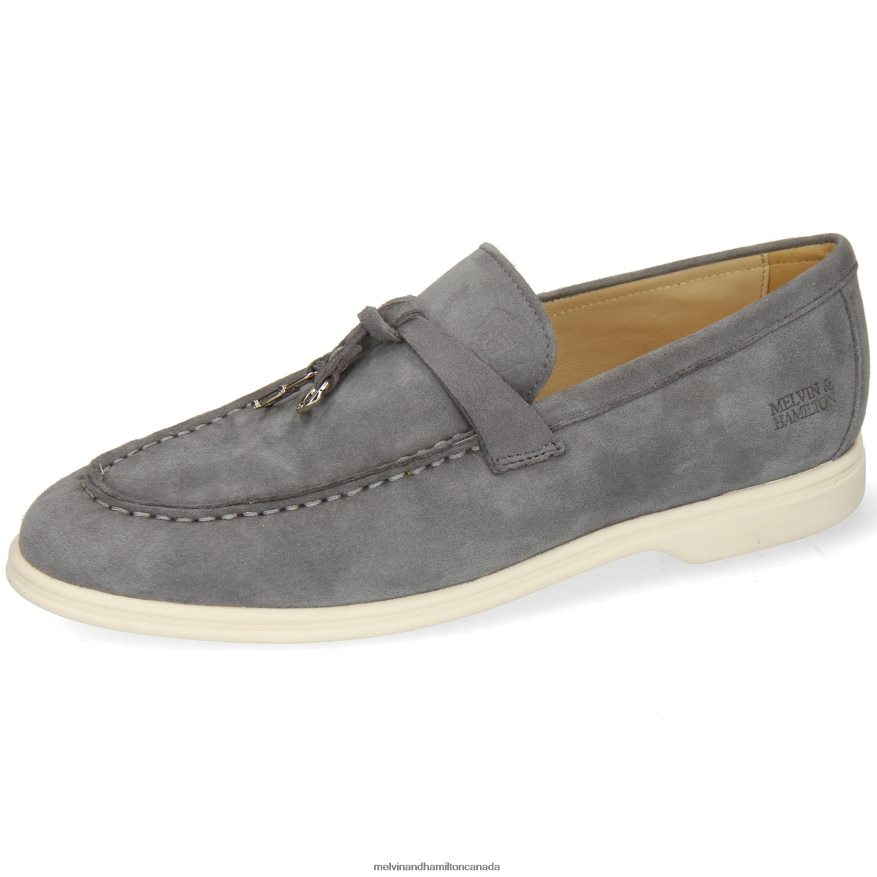 Women Melvin & Hamilton Grey Adley 3 Loafers P4V68P1351