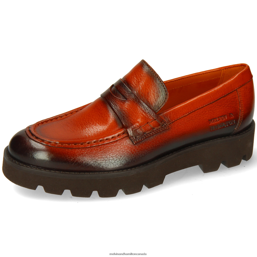 Women Melvin & Hamilton Orange Jade 6 Loafers P4V68P1311