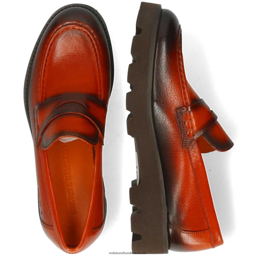 Women Melvin & Hamilton Orange Jade 6 Loafers P4V68P1311