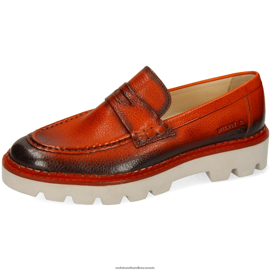 Women Melvin & Hamilton Orange Jade 6 Loafers P4V68P1394