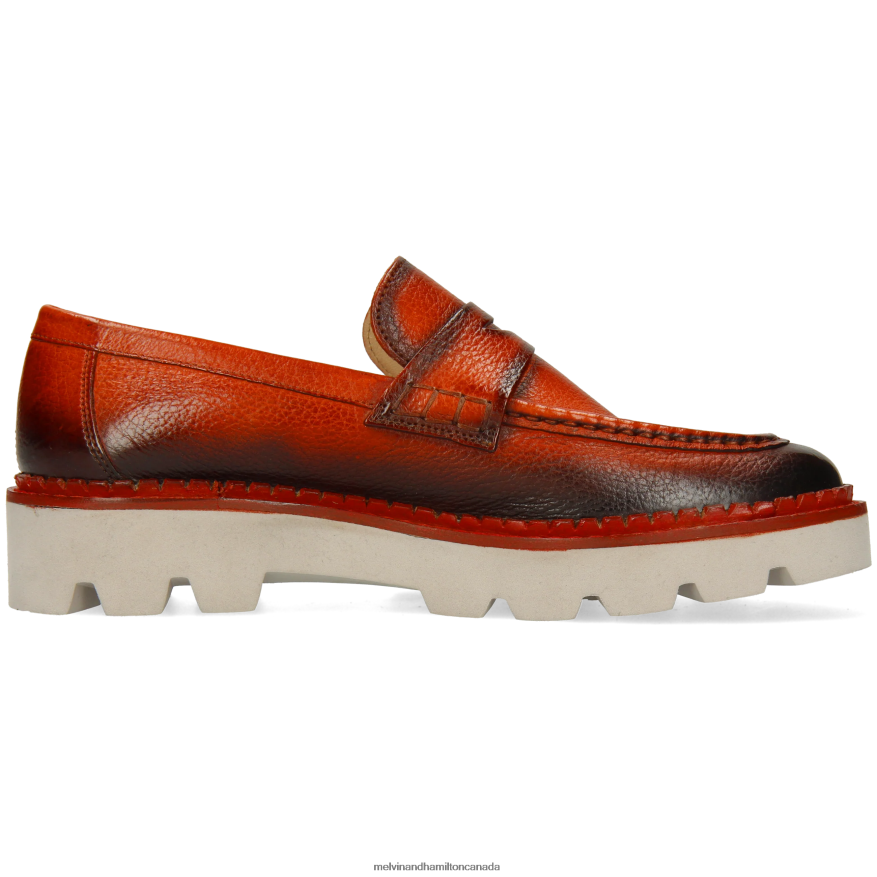 Women Melvin & Hamilton Orange Jade 6 Loafers P4V68P1394