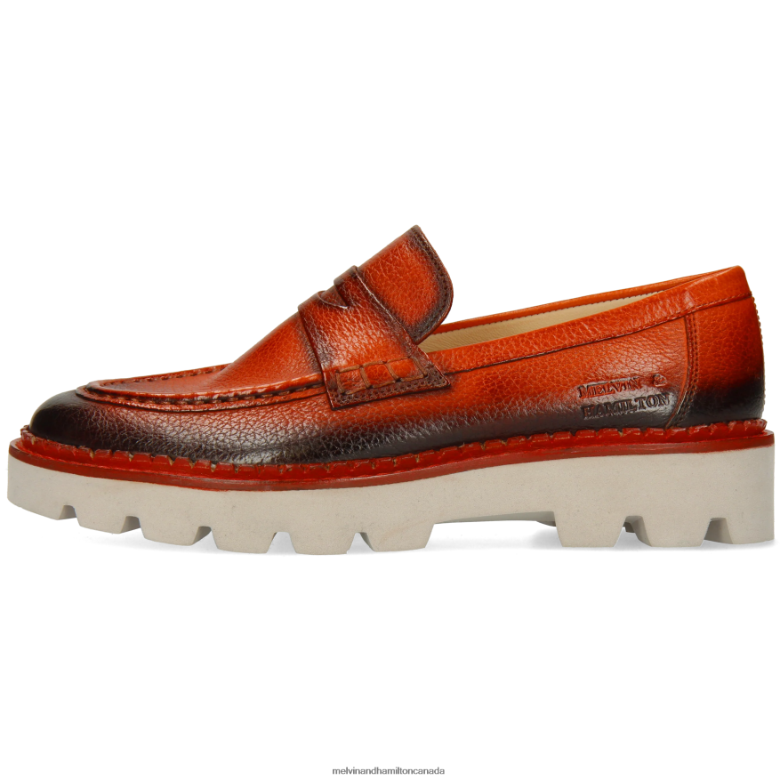 Women Melvin & Hamilton Orange Jade 6 Loafers P4V68P1394
