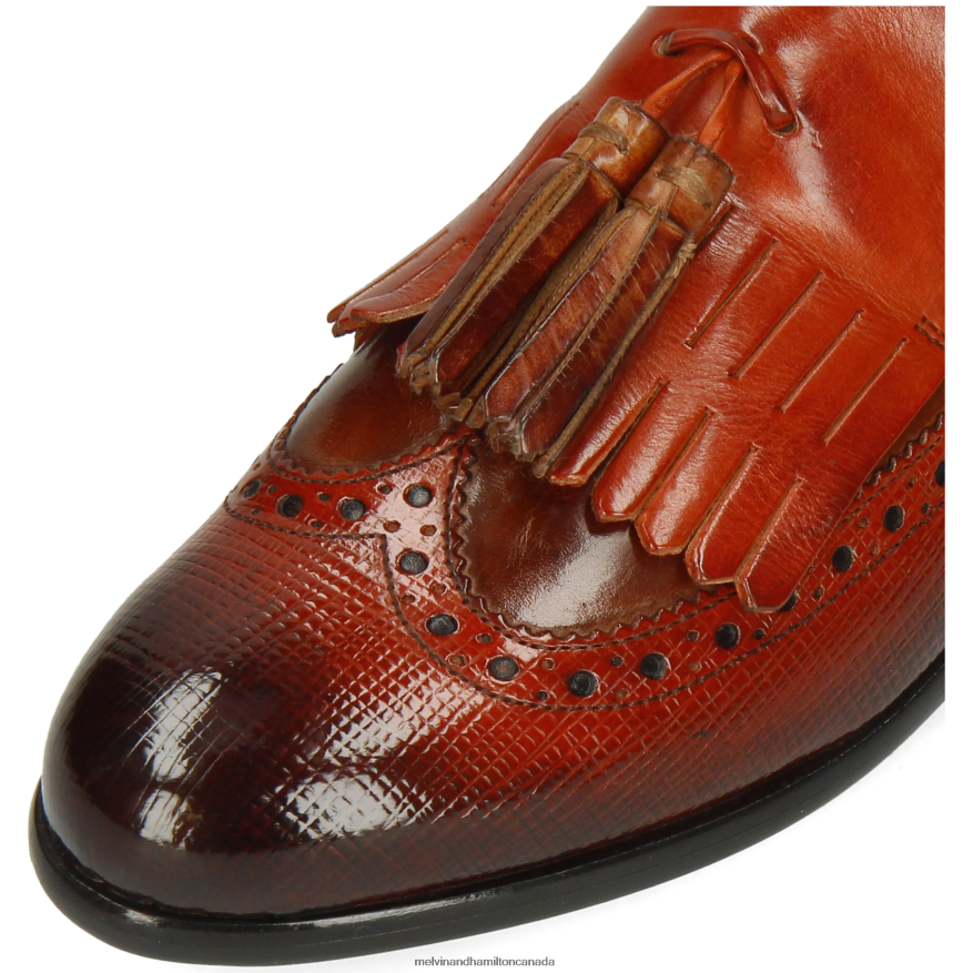 Women Melvin & Hamilton Orange Selina 3 Loafers P4V68P1397