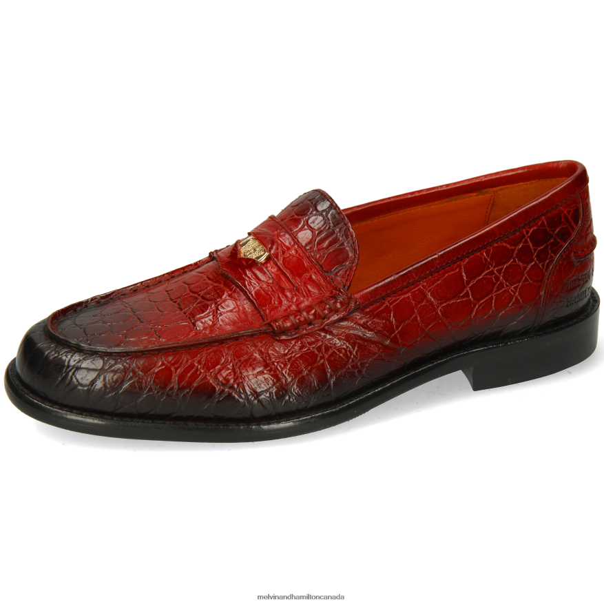 Women Melvin & Hamilton Red Gianna 3 Loafers P4V68P1318