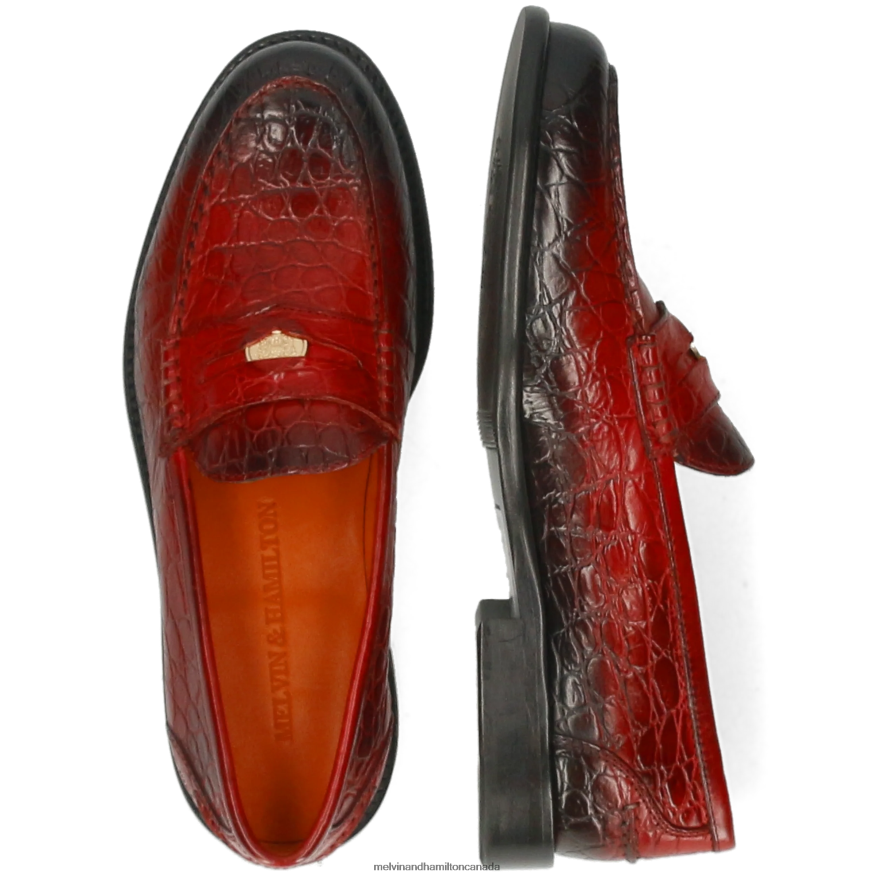 Women Melvin & Hamilton Red Gianna 3 Loafers P4V68P1318