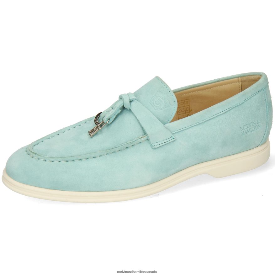 Women Melvin & Hamilton Turquoise Adley 3 Loafers P4V68P1306
