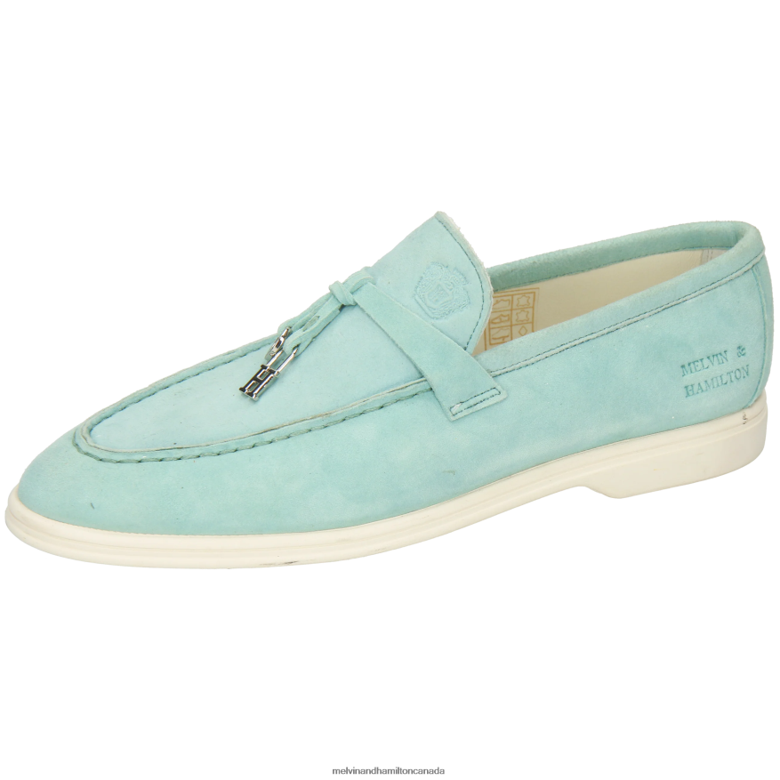 Women Melvin & Hamilton Turquoise Adley 3 Loafers P4V68P1337
