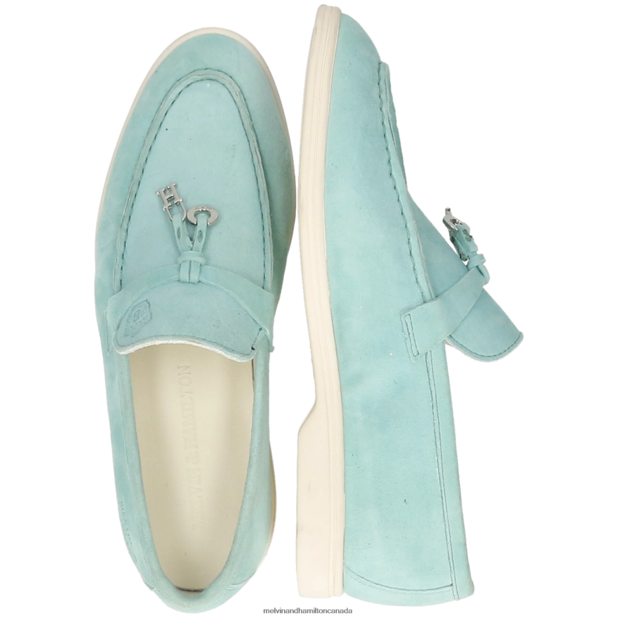 Women Melvin & Hamilton Turquoise Adley 3 Loafers P4V68P1337