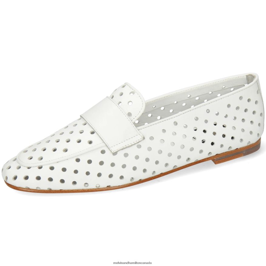 Women Melvin & Hamilton White Mandy 6 Loafers P4V68P1422