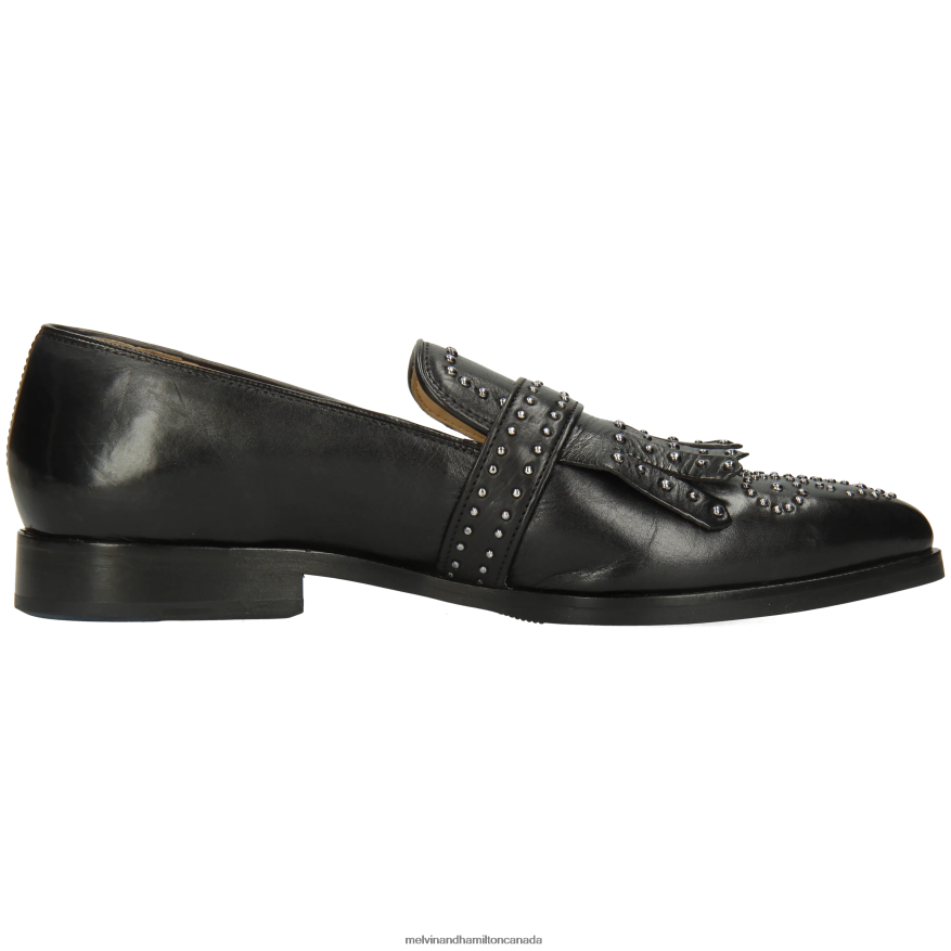 Women Melvin & Hamilton Black Jessy 26 Monk Shoes P4V68P1481