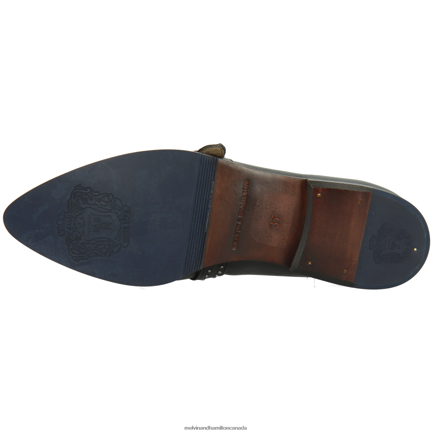 Women Melvin & Hamilton Black Jessy 26 Monk Shoes P4V68P1481