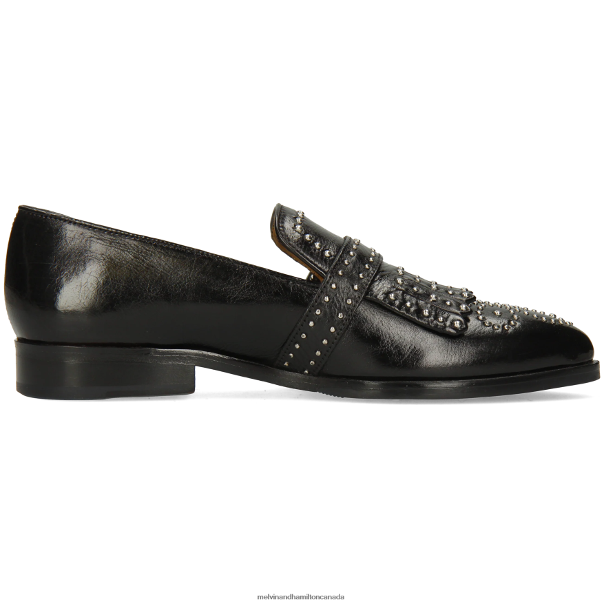 Women Melvin & Hamilton Black Jessy 26 Monk Shoes P4V68P1489
