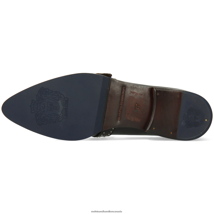 Women Melvin & Hamilton Black Jessy 26 Monk Shoes P4V68P1489