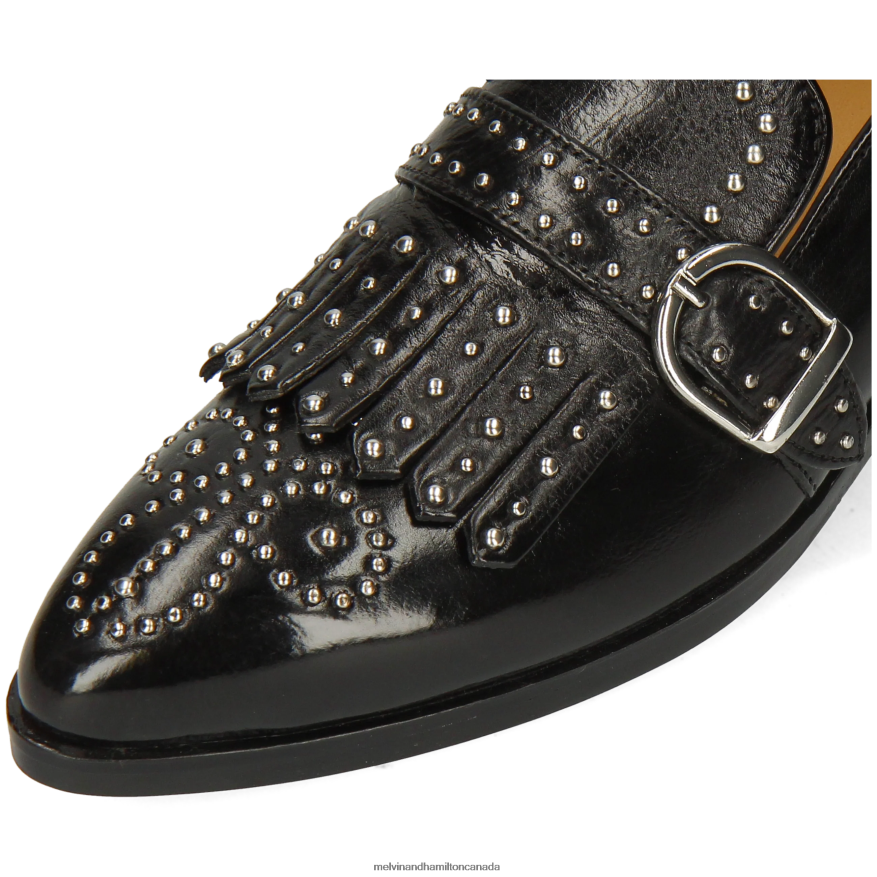 Women Melvin & Hamilton Black Jessy 26 Monk Shoes P4V68P1489
