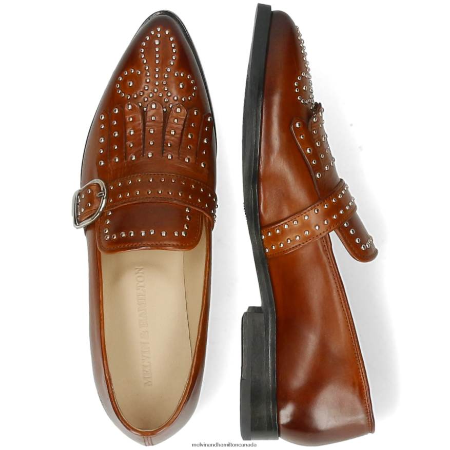 Women Melvin & Hamilton Brown Jessy 26 Monk Shoes P4V68P1477