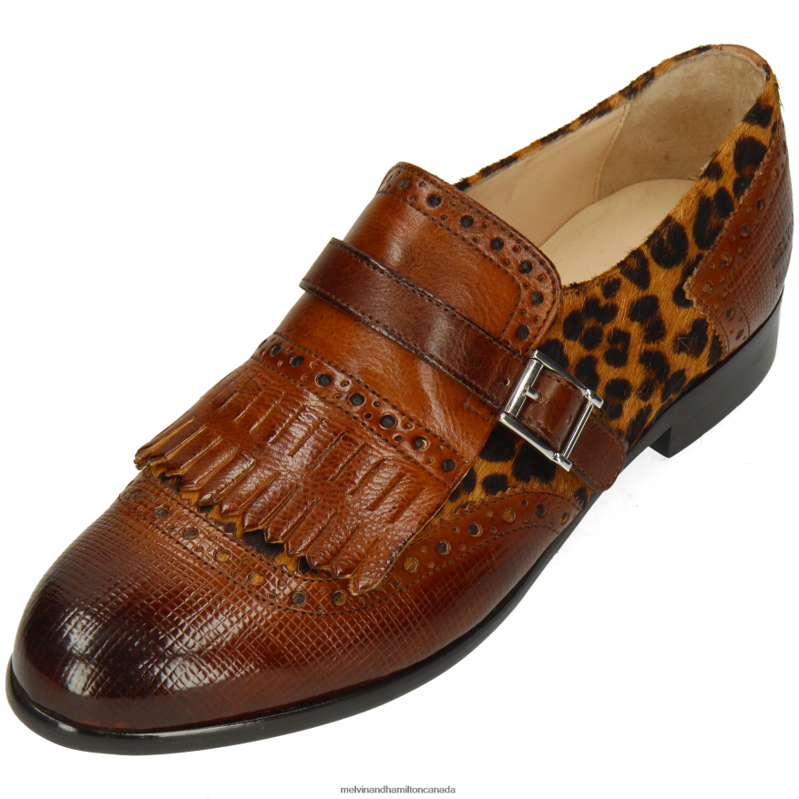 Women Melvin & Hamilton Brown Selina 2 Monk Shoes P4V68P1490