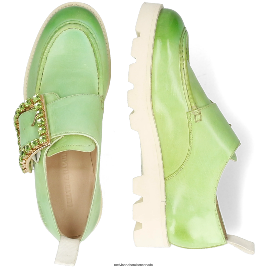 Women Melvin & Hamilton Green Jade 51 Monk Shoes P4V68P1486