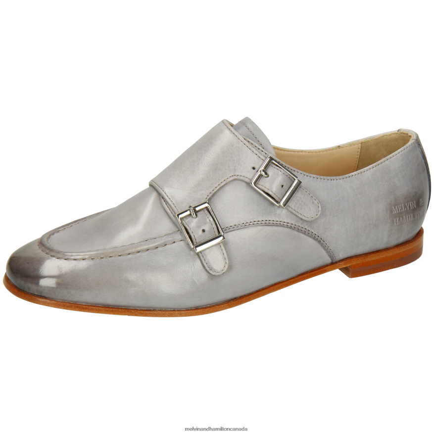 Women Melvin & Hamilton Grey Scarlett 68 Monk Shoes P4V68P1476