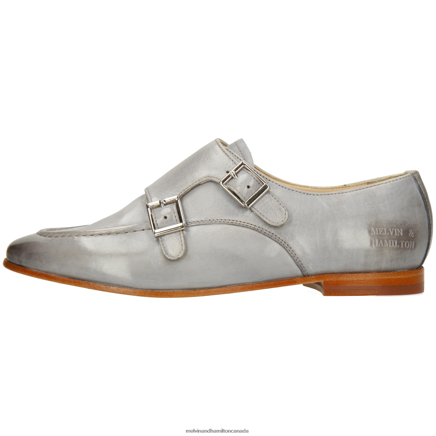 Women Melvin & Hamilton Grey Scarlett 68 Monk Shoes P4V68P1476