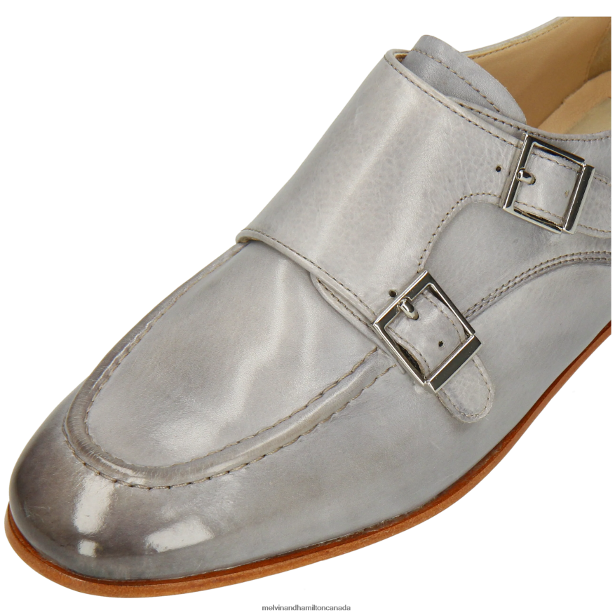 Women Melvin & Hamilton Grey Scarlett 68 Monk Shoes P4V68P1476